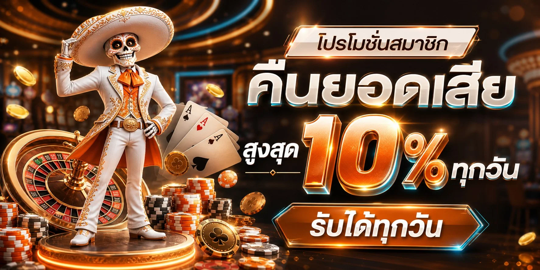 แบนเนอร์หน้าแรก AKACAT เว็บตรงสล็อตและคาสิโนออนไลน์